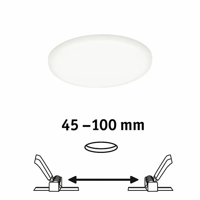 Paulmann LED-Panel rund Veluna VariFit - 8,5 W, Ø x H: 12,5 x 3,1 cm, Satin, Neutralweiß, 4.000 K - Ansicht von unten