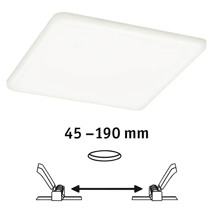 Paulmann LED-Panel Veluna VariFit - 17,5 W, L x B x H: 18,5 x 18,5 x 3,1 cm, Satin, Neutralweiß, 4.000 K - Diagonale Ansicht