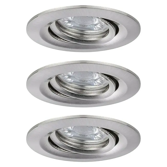 Paulmann LED-Einbauleuchten-Set Nova Mini - 12 W, Eisen gebürstet, Warmweiß - Ansicht von unten