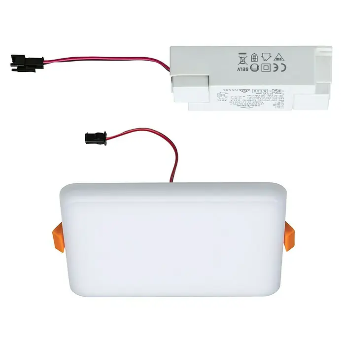 Paulmann LED-Panel Veluna VariFit - 8,5 W, L x B x H: 12,5 x 12,5 x 3,1 cm, Satin, Warmweiß, 3.000 K - Diagonale Ansicht