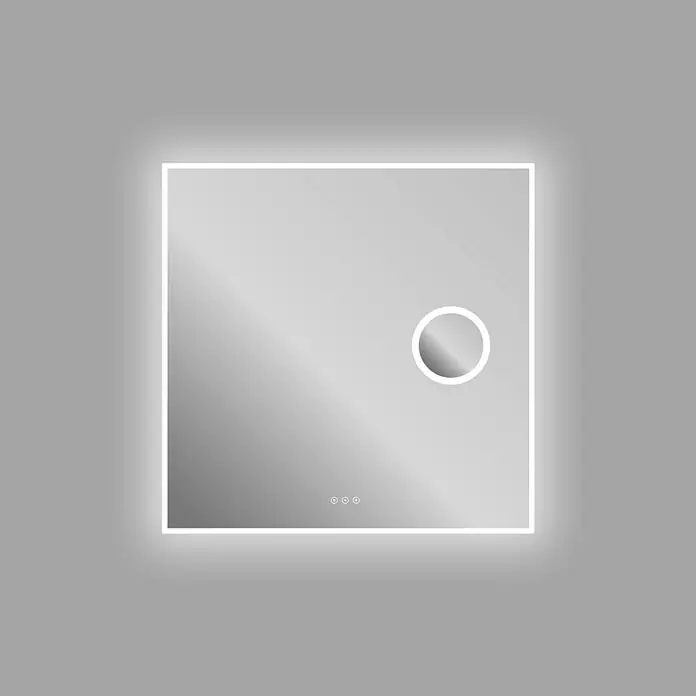 Espejo con luz LED Shira - 80 x 80 cm, Espejo de aumento, Cambio de color - Foto ambiente