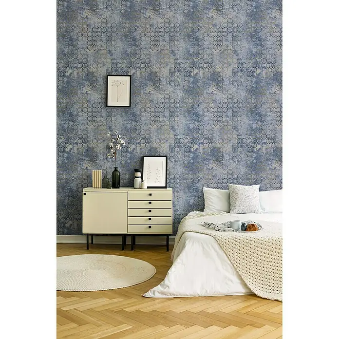 AS Creation New Walls Vliestapete Grafik - Grau/Blau/Braun, Grafisch, 10,05 x 0,53 m - Stimmungsaufnahme