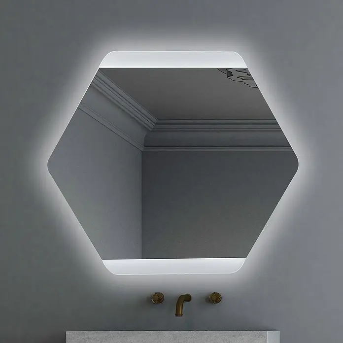 Espejo con luz LED Helix - An x Al: 80 x 70 cm - Foto ambiente