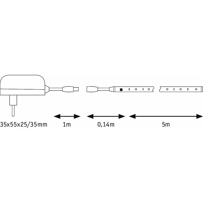 Paulmann LED-Band Motion - 5 m, RGB, 10 W - Skizze