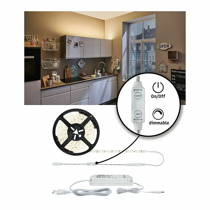 Paulmann LED-Band Power Strip - 3 m, Warmweiß, 33 W - Detailaufnahme