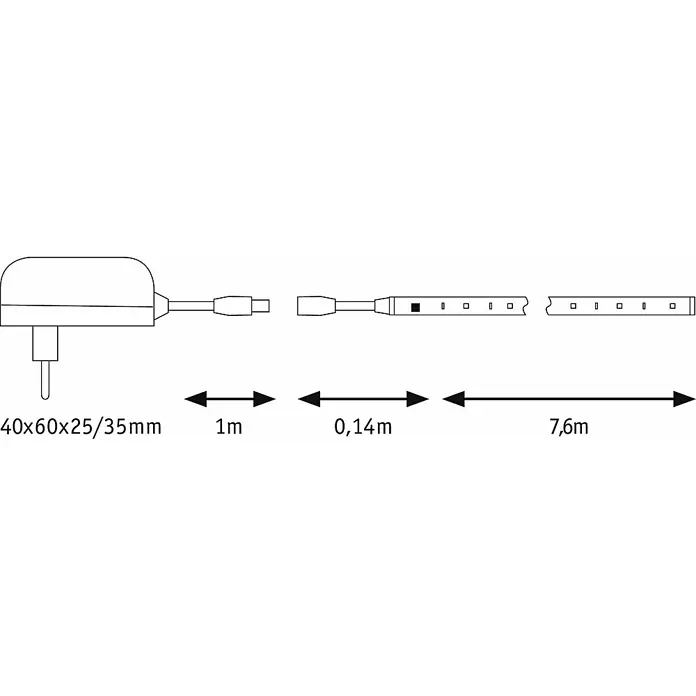 Paulmann LED-Band Motion - 7,6 m, RGB, 15 W - Skizze