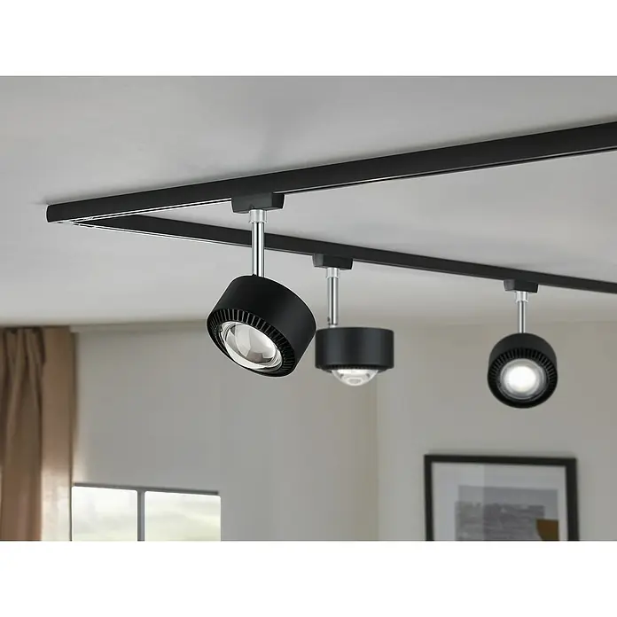 Paulmann URail LED-Spot Aldan - 9 W, Schwarz, Chrom, L x B x H: 9,8 x 9,8 x 17 cm - Stimmungsaufnahme