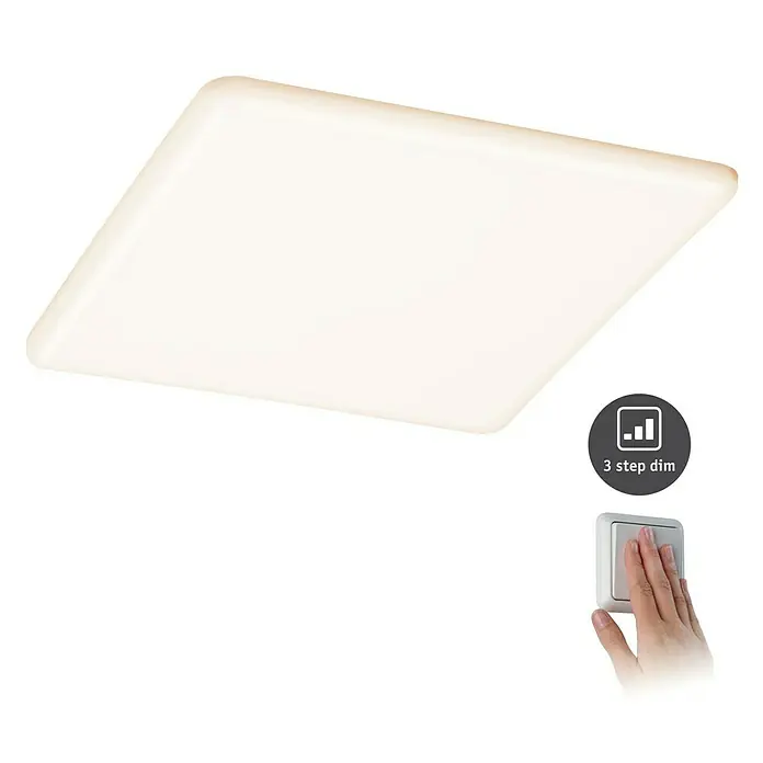 Paulmann LED-Panel Veluna VariFit - 21 W, L x B x H: 21,5 x 21,5 x 3,1 cm, Satin, Warmweiß - Ansicht von oben