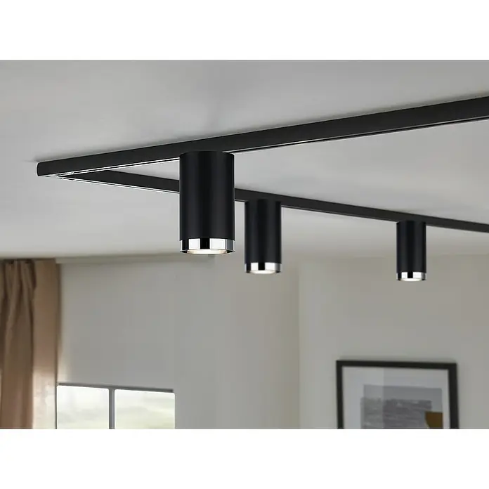 Paulmann URail LED-Spot Tube - Schwarz, Chrom, GU10, Ø x H: 6,5 x 11,2 cm - Stimmungsaufnahme