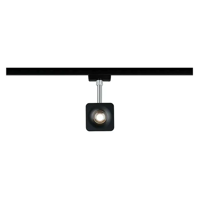 Paulmann URail LED-Spot Cube - Schwarz, Chrom, 8 W, L x B x H: 4,7 x 7,7 x 16,5 cm - Ansicht von unten
