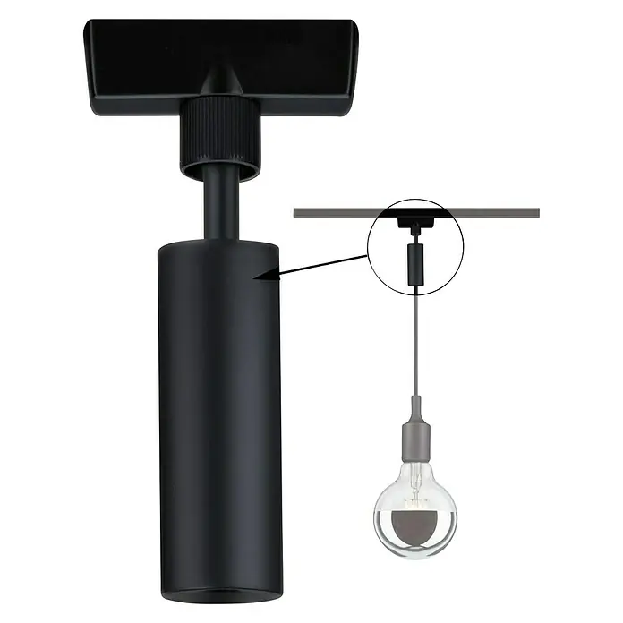 Paulmann URail Pendeladapter Universal - Schwarz - Vorderansicht