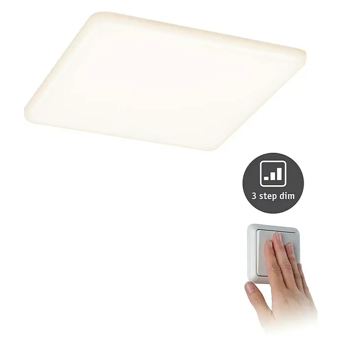 Paulmann LED-Panel Veluna VariFit - 17 W, L x B x H: 18,5 x 18,5 x 3,1 cm, Satin, Warmweiß - Ansicht von unten