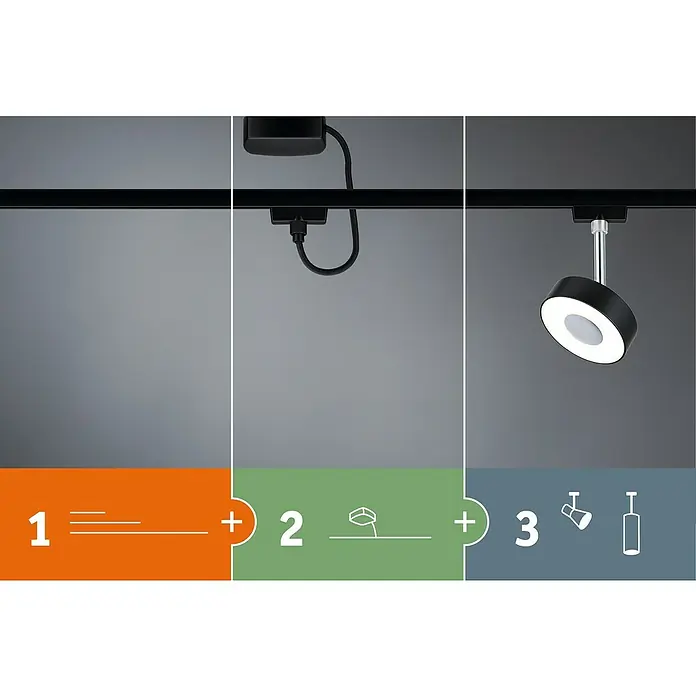 Paulmann URail LED-Spot Arena - Schwarz, Chrom, 14 W - Detailaufnahme