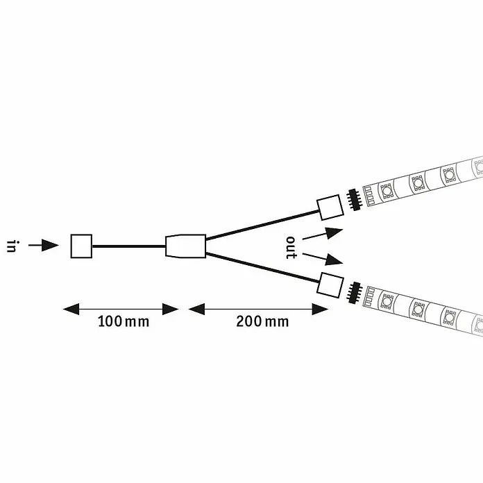 Paulmann MaxLED Y-Verteiler - L x B x H: 30 x 12 x 7 mm, Weiß - Skizze