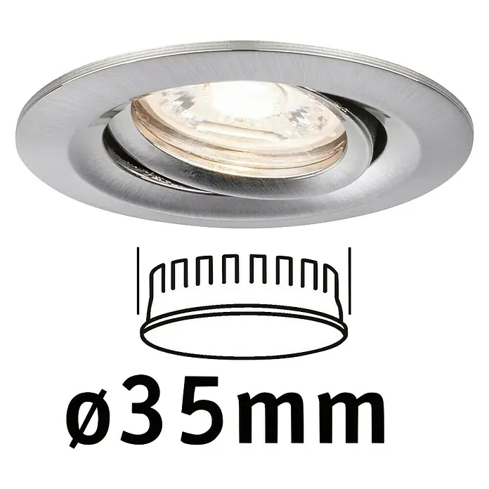 Paulmann LED-Einbauleuchte rund Nova Mini - 4 W, Eisen gebürstet, Warmweiß - Vorderansicht