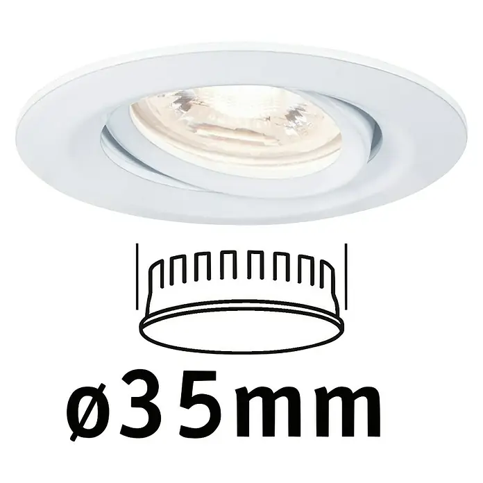 Paulmann LED-Einbauleuchte rund Nova Mini - 4 W, Weiß, Warmweiß - Vorderansicht