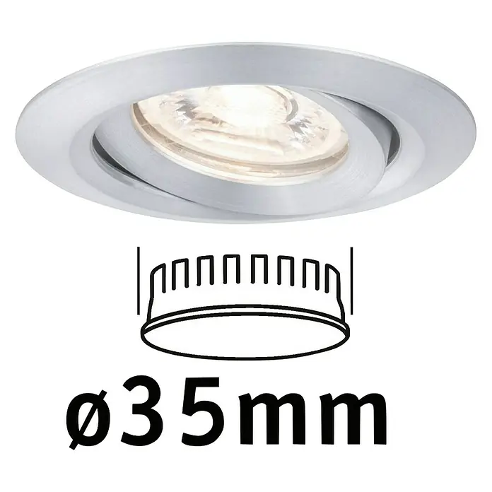 Paulmann LED-Einbauleuchte rund Nova Mini - 4 W, Aluminium, Warmweiß - Vorderansicht