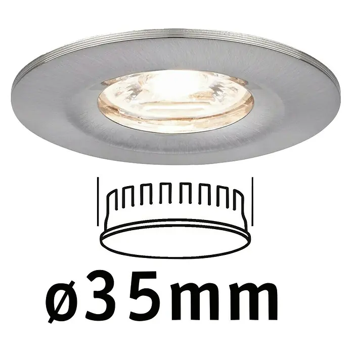 Paulmann LED-Einbauleuchte rund Nova Mini - 4 W, Eisen gebürstet, Warmweiß, Leuchtenkopf beweglich - Vorderansicht