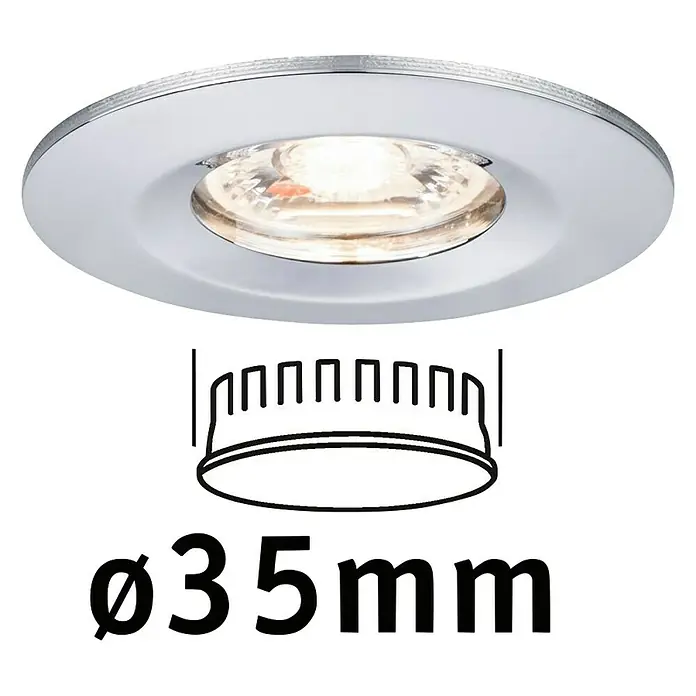Paulmann LED-Einbauleuchte rund Nova Mini - 4 W, Chrom, Warmweiß, Leuchtenkopf beweglich - Vorderansicht