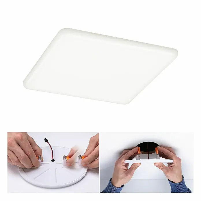 Paulmann LED-Panel Veluna VariFit - 17,5 W, L x B x H: 18,5 x 18,5 x 3,1 cm, Satin, Neutralweiß, 4.000 K - Detailaufnahme