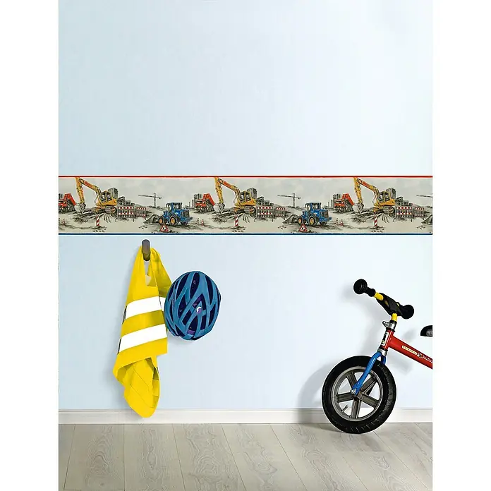 Rasch Kids & Teens III Tapetenborte Baustelle - Bunt/Beige, Motiv, 5 m x 25,5 cm, Papier - Stimmungsaufnahme