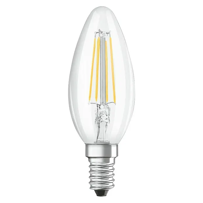 Osram Star LED-Leuchtmittel Classic B - E14, 4,5 W, B35, 470 lm, Klar - Vorderansicht