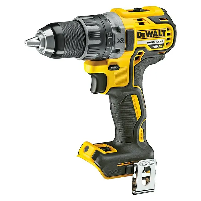 Dewalt XR Akku-Bohrschrauber DCD791NT - 18 V, Ohne Akku, Leerlaufdrehzahl: 0 U/min - 2.000 U/min - Linke Seitenansicht