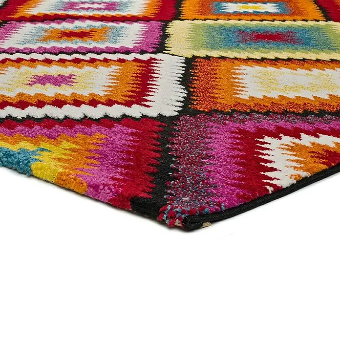 Alfombra Koby - Multicolor, 170 x 120 cm, 100 % polipropileno - Primer plano