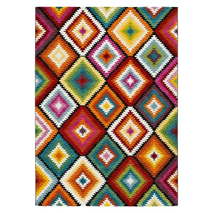 Alfombra Koby - Multicolor, 170 x 120 cm, 100 % polipropileno - Vista descendente