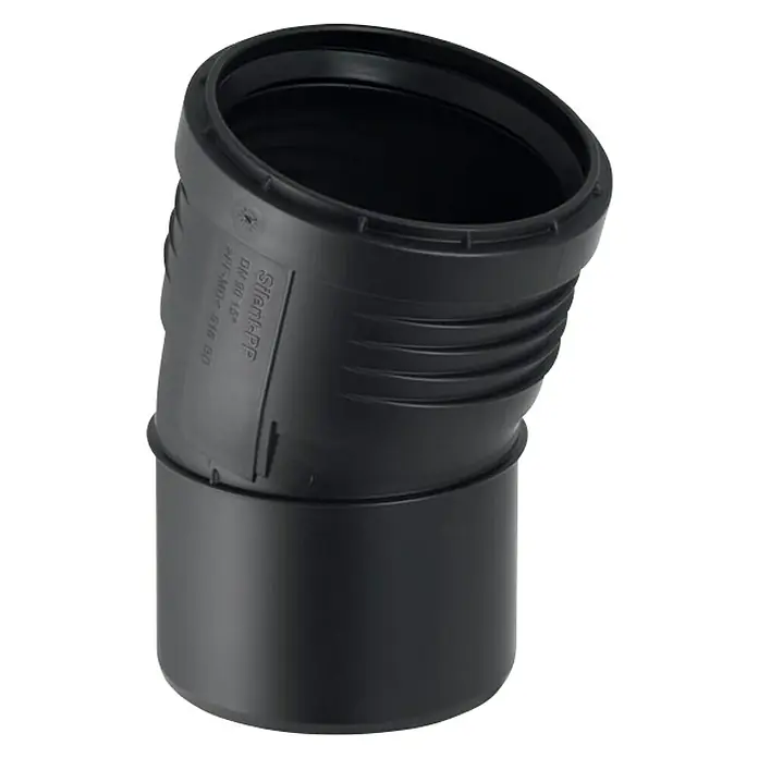 Geberit Silent PP-Bogen - DN 30, 15 ° - Rechte Seitenansicht