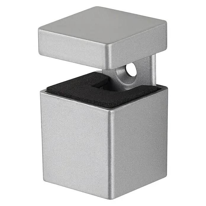 Dolle Wandregalhalter Bloc - Belastbarkeit: 25 kg, Passend für: Regalbodenstärke 6 - 19 mm, Silber, 2 Stk. - Rechte Seitenansicht