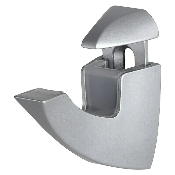 Dolle Wandregalhalter-Set Scoop - Belastbarkeit: 25 kg, Passend für: Regalbodenstärke 6 - 25 mm, Silber, 2 Stk. - Rechte Seitenansicht
