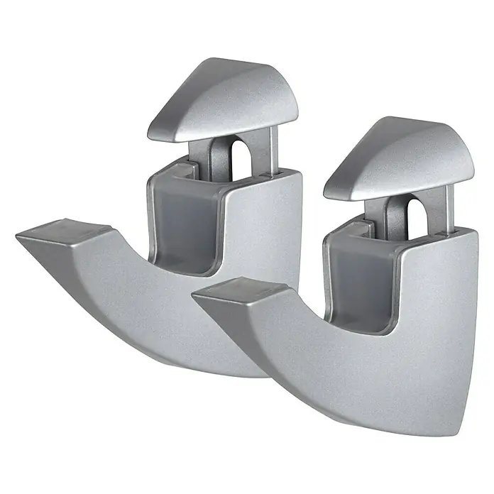 Dolle Wandregalhalter-Set Scoop - Belastbarkeit: 25 kg, Passend für: Regalbodenstärke 6 - 25 mm, Silber, 2 Stk. - Rechte Seitenansicht