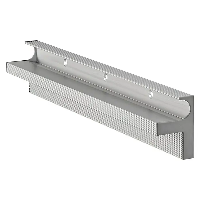Dolle Soporte de pared para estantes Cubewood - L x An x Al: 1.150 x 78 x 50 mm, Carga soportada: 35 kg, Plateado - Vista de perfil derecho