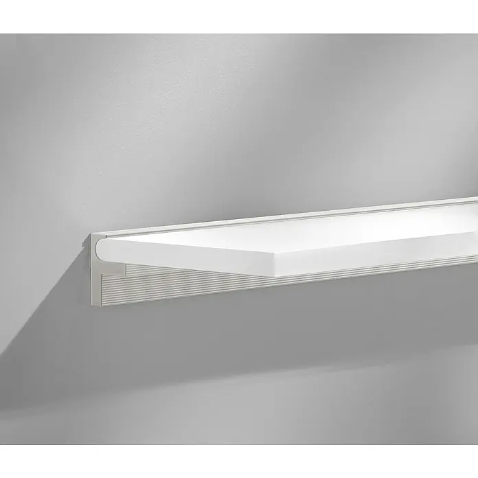Dolle Soporte de pared para estantes Cubewood - L x An x Al: 800 x 78 x 50 mm, Carga soportada: 35 kg, Plateado - Foto ambiente