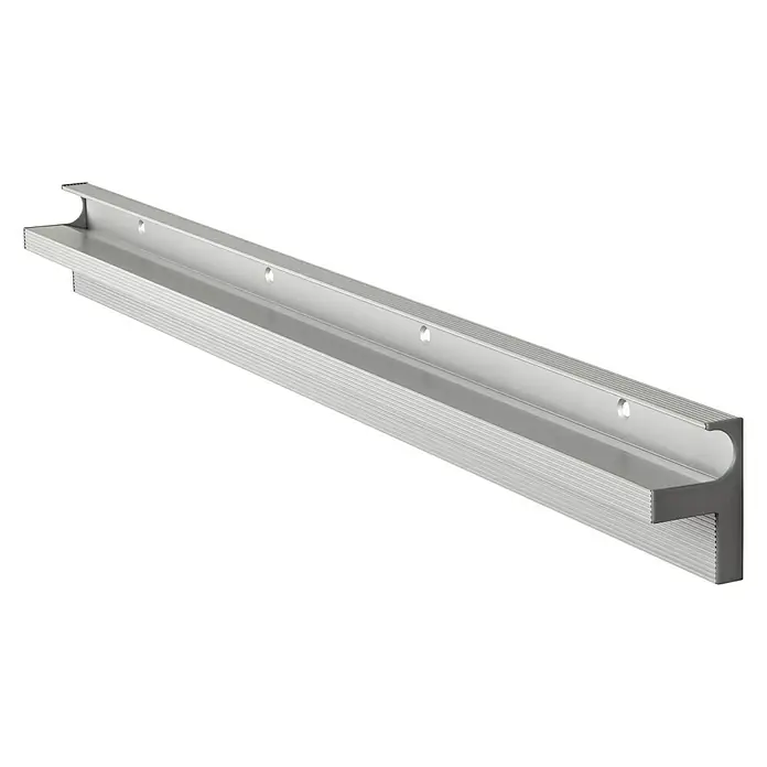 Dolle Soporte de pared para estantes Cubewood - L x An x Al: 800 x 78 x 50 mm, Carga soportada: 35 kg, Plateado - Vista de perfil derecho