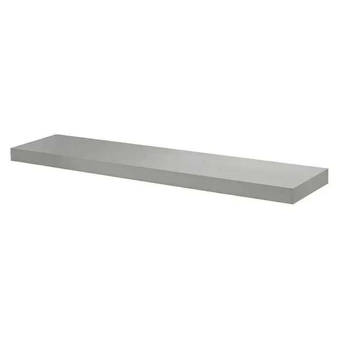 Dolle Wandregal Basic - L x B x H: 90 x 20 x 3,7 cm, Silber, Belastbarkeit: 12 kg - Rechte Seitenansicht