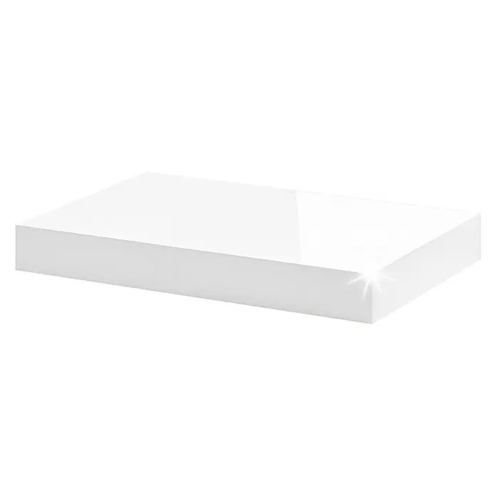 Dolle Zidna polica Big Boy - D x Š x V: 44,5 x 25 x 5 cm, Bijela visokog sjaja, Opteretivost: 30 kg - Pogled s desne strane
