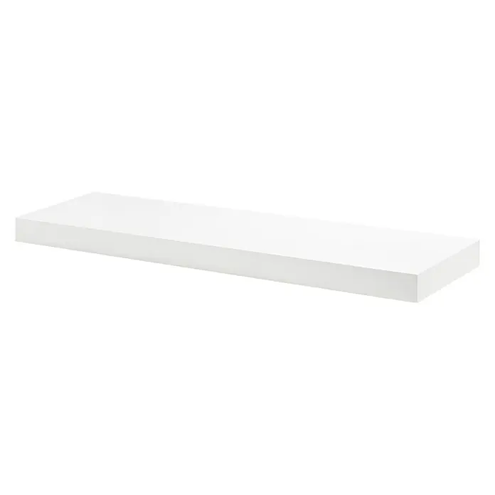Dolle Zidna polica Big Boy - D x Š x V: 90 x 25 x 5 cm, Bijele boje, Opteretivost: 30 kg - Pogled s desne strane