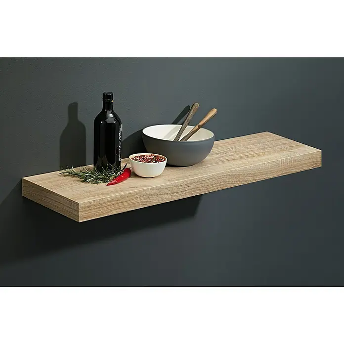 Dolle Zidna polica Big Boy - D x Š x V: 115 x 25 x 5 cm, Hrast, Opteretivost: 30 kg - Živopisni prikaz
