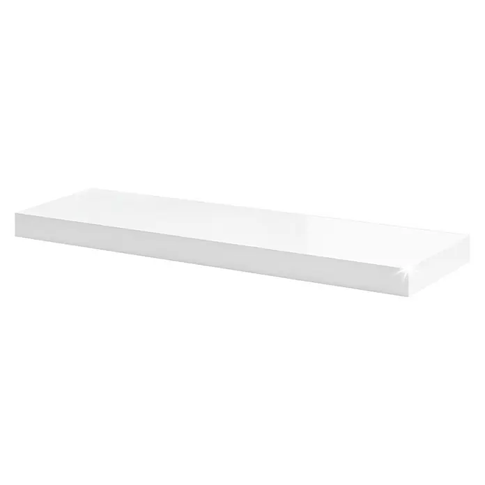 Dolle Zidna polica Big Boy - D x Š x V: 90 x 25 x 5 cm, Bijela visokog sjaja, Opteretivost: 30 kg - Pogled s desne strane