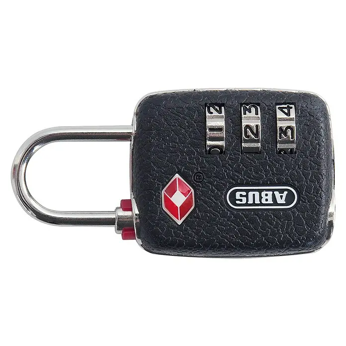 Abus Cijferhangslot 146 TSA - b x l: 30 x 14 mm, Spuitgietzink, Aantal cijferrollen: 3 st., Zwart - Vooraanzicht