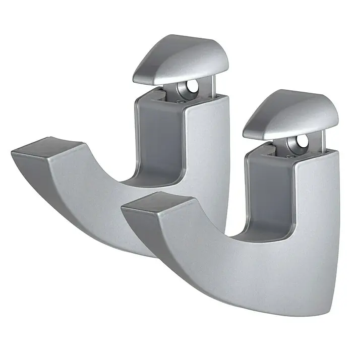Dolle Wandregalhalter-Set Scoop - Belastbarkeit: 25 kg, Passend für: Regalbodenstärke 5 - 40 mm, Silber, 2 Stk. - Rechte Seitenansicht