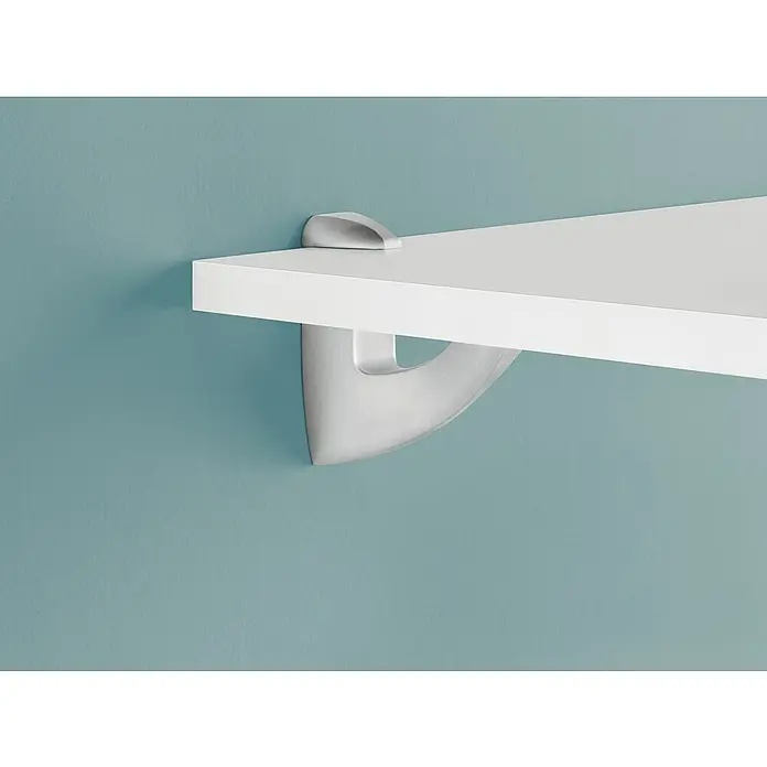 Dolle Wandregalhalter-Set Scoop - Belastbarkeit: 25 kg, Passend für: Regalbodenstärke 5 - 40 mm, Silber, 2 Stk. - Stimmungsaufnahme