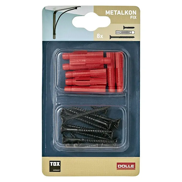 Dolle Schrauben-Set Metalkon Fix - Geeignet für: Regalböden, 8 Stk. - Ansicht von oben