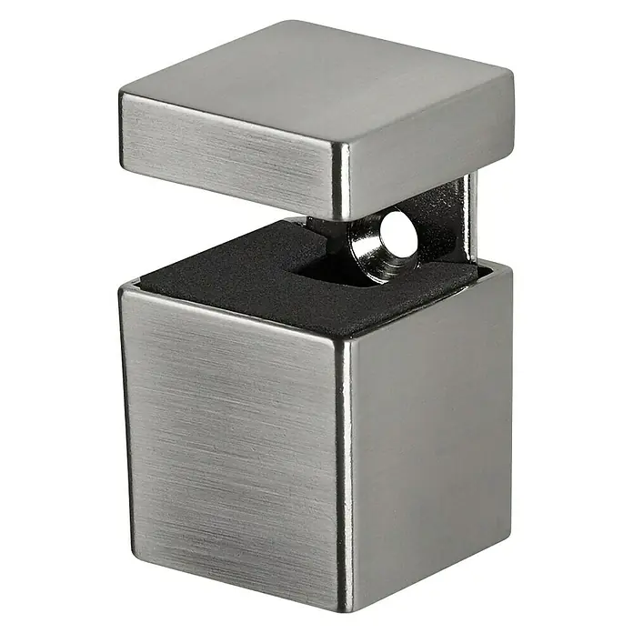 Dolle Wandregalhalter Bloc - Belastbarkeit: 15 kg, Passend für: Regalbodenstärke 5 - 20 mm, Edelstahloptik, 2 Stk. - Rechte Seitenansicht