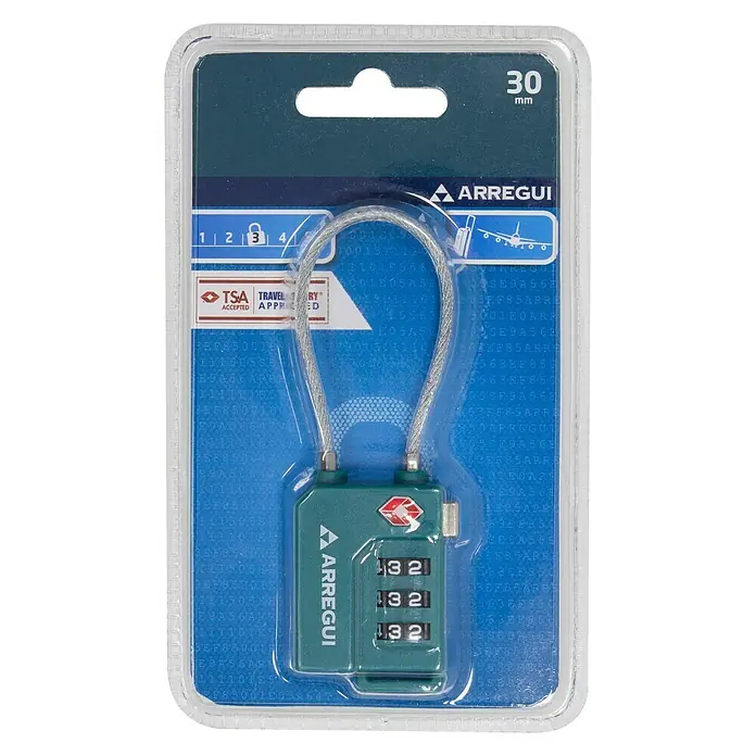 Arregui Candado con combinación A-1313120 - An x L: 31 x 13 mm, Plástico, Número de dígitos en combinación: 3 ud., Verde - Vista frontal