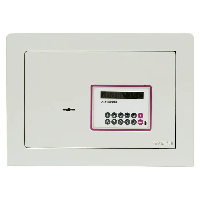 Arregui Caja fuerte Forma Evolution 150020 - L x An x Al: 250 x 350 x 250 mm, Cerradura de combinación electrónica, Blanco - Vista frontal