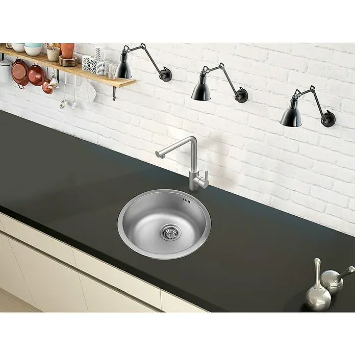 Respekta Einbauspüle Portland - Durchmesser: 446 mm, Edelstahl, Glatt - Stimmungsaufnahme