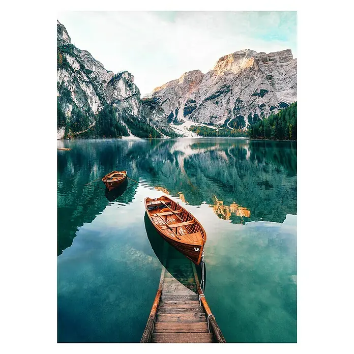 Glasbild - Tyrol Boat, B x H: 50 x 70 cm - Vorderansicht